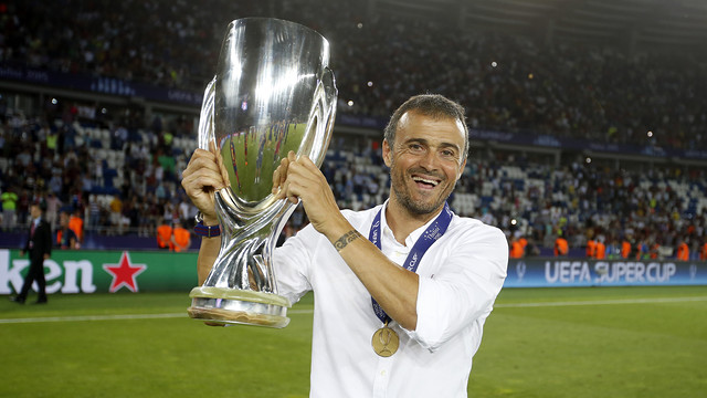 Luis becomes fourth winner of European Super Cup as player and manager