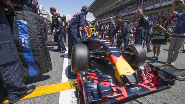 Verstappen woensdag in actie tijdens test in Barcelona