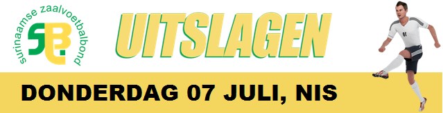 Uitslagen donderdag 07 juli 2016