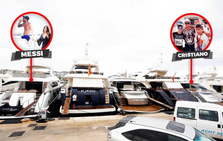 Messi and Ronaldo’s yachts separated by 20 metres