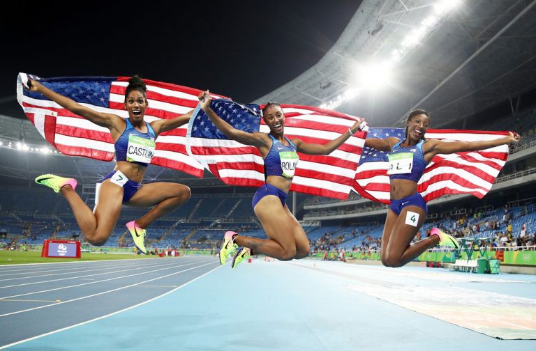 US TRIO COMPLETES HISTORIC 100M HURDLES SWEEP
