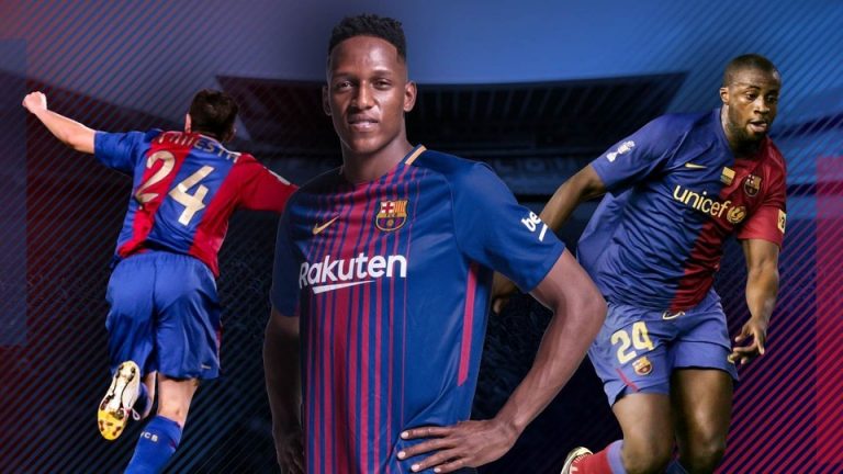 Yerry Mina will wear the No. 24 for Barcelona