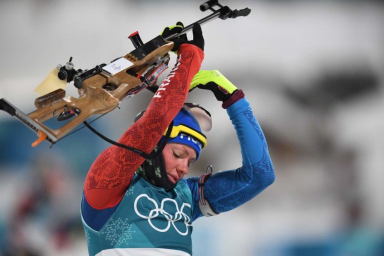 Frans biatlon-goud op gemengde estafette