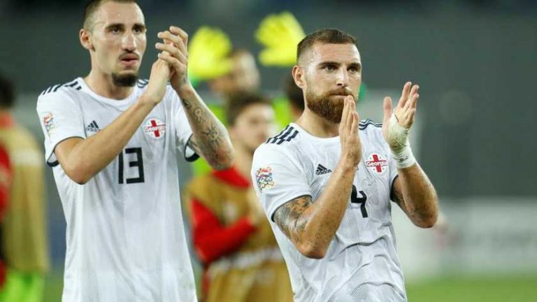 Georgisch protest tegen Guram Kashia