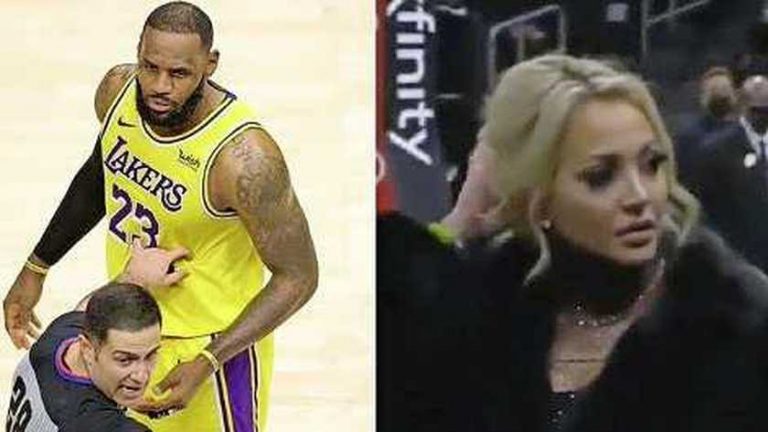 Furieuze blondine krijgt ruzie met LeBron James