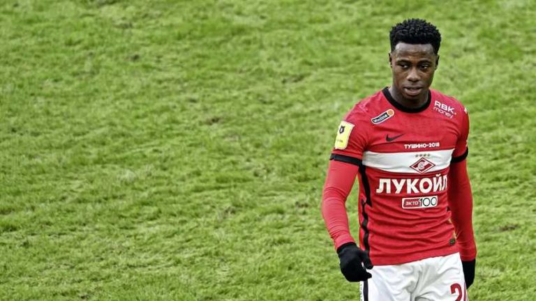 Quincy Promes trefzeker voor Spartak tegen het FC Krasnodar van Tonny Vilhena