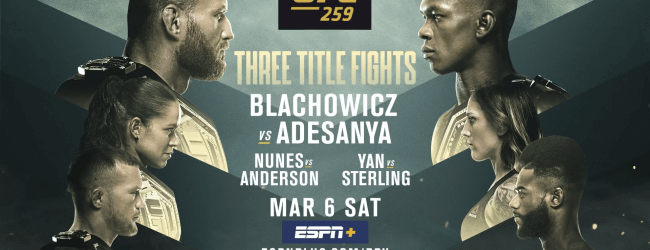 Uitslagen UFC 259 : Blachowicz vs. Adesanya