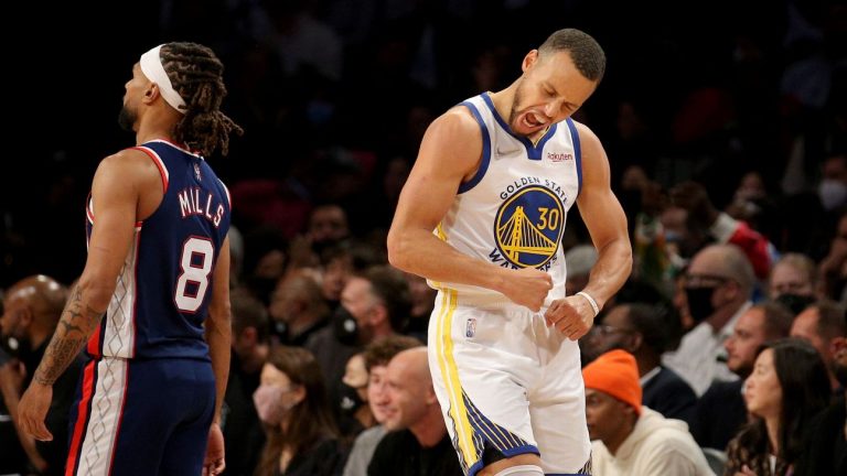 Curry bezorgt Warriors zege in kraker tegen Nets