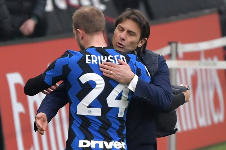 Conte sluit terugkeer Eriksen bij Spurs niet uit: ‘Dat zou mooi zijn’