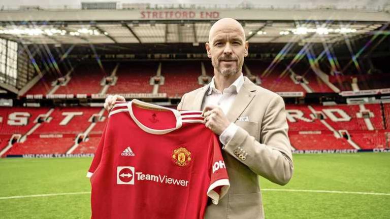 Erik ten Hag presenteert zich op Old Trafford