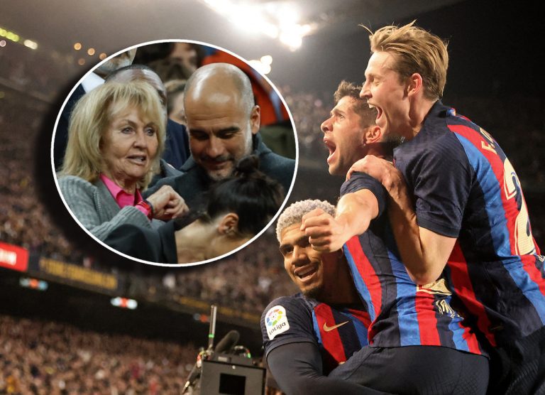 FC Barcelona zet Real Madrid op twaalf punten door late goal in Clásico, Guardiola kijkt toe met weduwe Cruijff