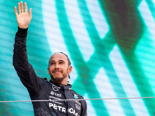 Hamilton not regretting Ferrari move after 1st podium of final year with Mercedes