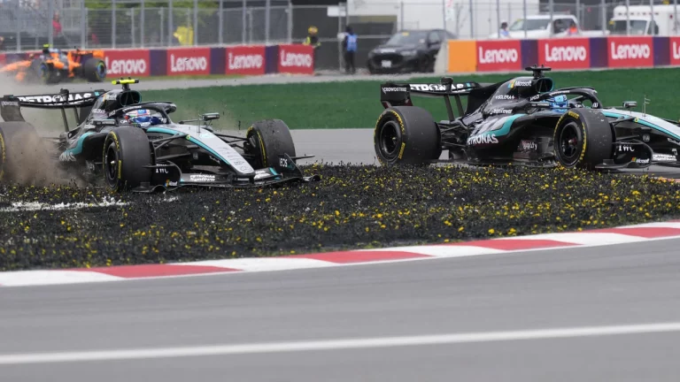 Felle strijd tussen Mercedes-coureurs, Verstappen zevende in sprintrace Canada