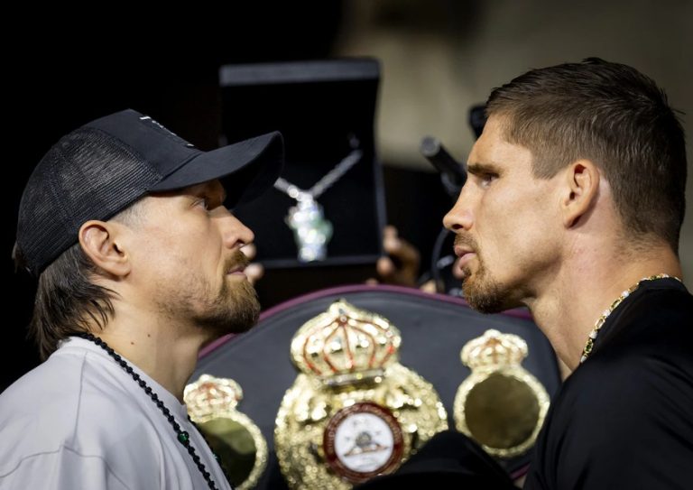Afgevallen Rico Verhoeven weegt 117,3 kilo voor boksclash in Egypte, Oleksandr Usyk zwaarder dan ooit